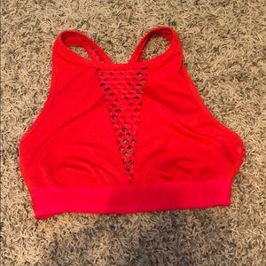 Red mesh VS sports bra
